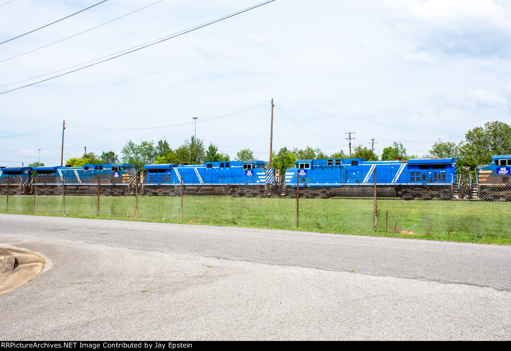 NS 3998 and others are stored next to DeButts Yard 